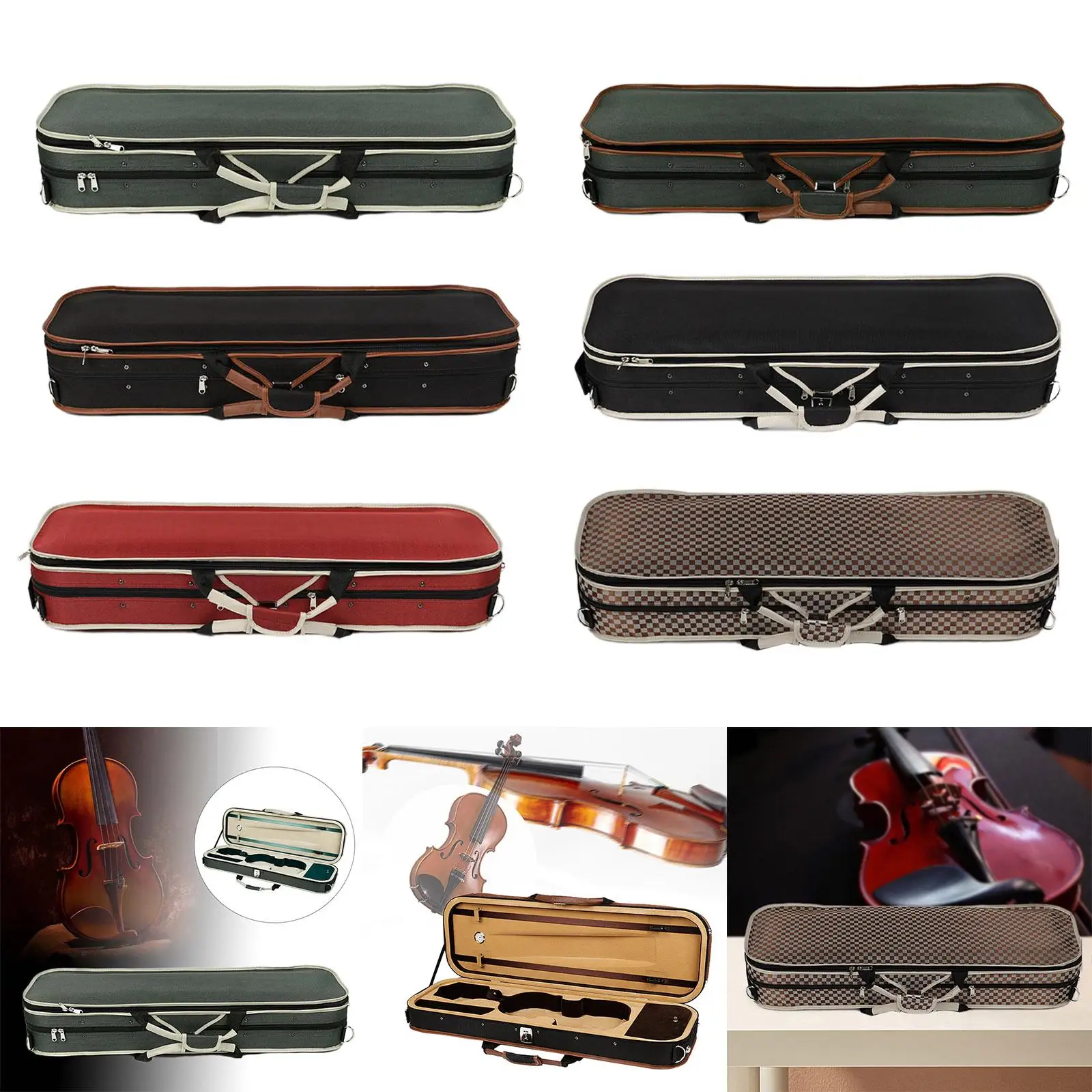 Violin Storage Case Lightweight Wear Resistant Lockable Backpack Shockproof Easy