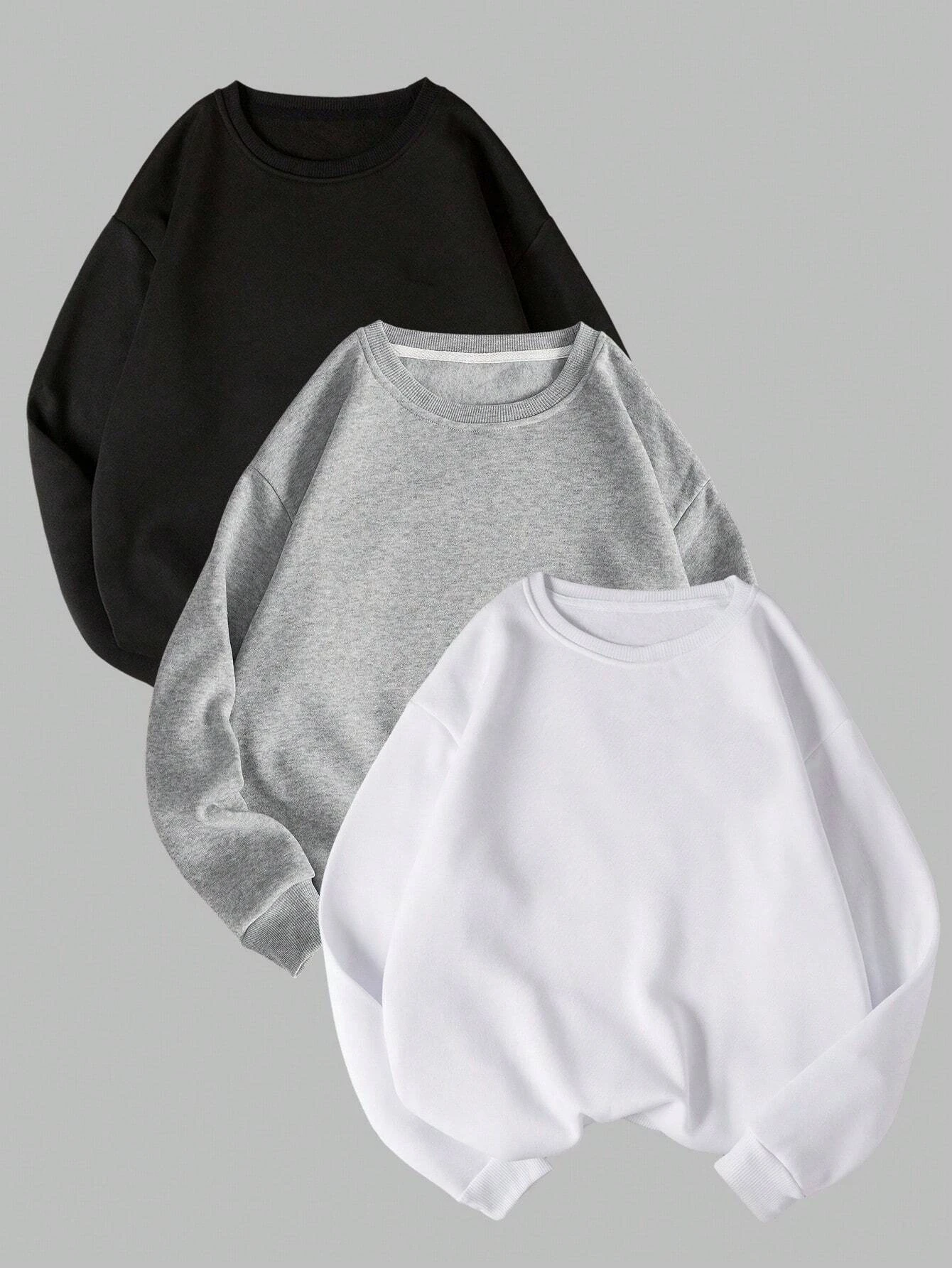 

Autumn Winter Solid Womens Sweatshirts Casual Loose Comfortable Pullovers Crewneck Warm Fleece Hoodie Sporty Basic Woman Clothes