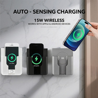Qi Flush Wall Wireless Charger 15W Fast Charging Panel,In-Wall Mount for iPhone Samsung Android, AC 110–220V for Home Office Use