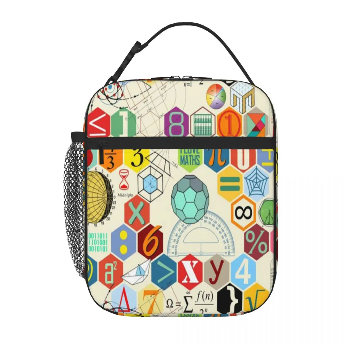 Hot Sale MATH! Double Layer Lunch Bag Kids School Carry Lunch Bag