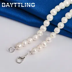 Charm 925 Sterling Silver 40/45/50 Inches Elegant Pearl Necklace Women Fashion Temperament Wedding Party Jewelry Accessories