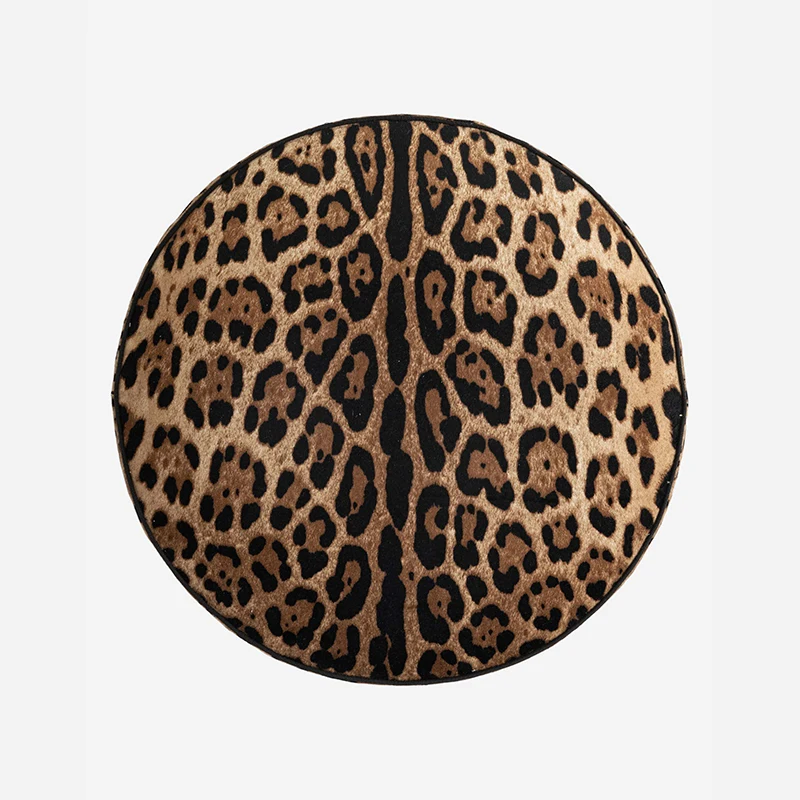 Leopard Print Fabric Bar Stool Modern Luxury Upholstered High Chair For Dining Apartment