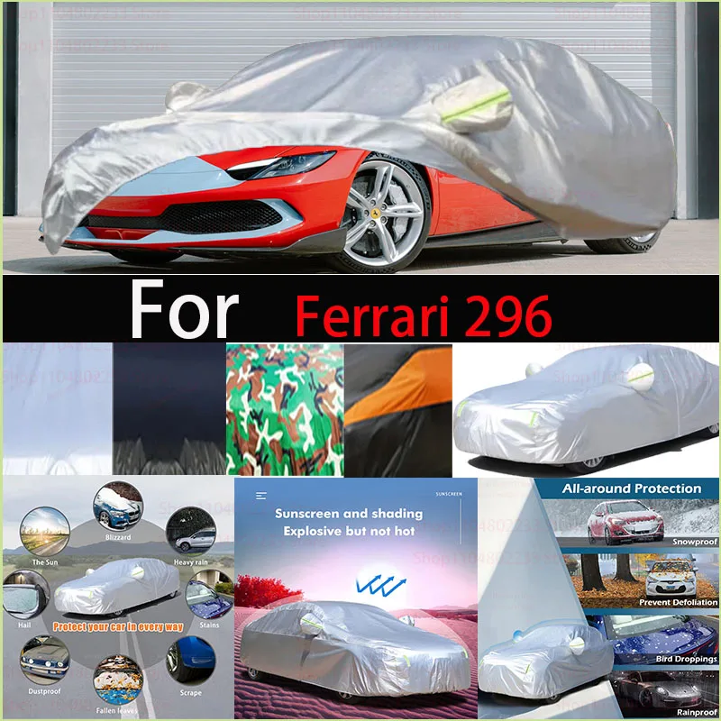 

Windproof Car Cover with Reflective Strip Auto Anti-UV Sun Rain Snow Dust Paint Protect Cover for Ferrari 296