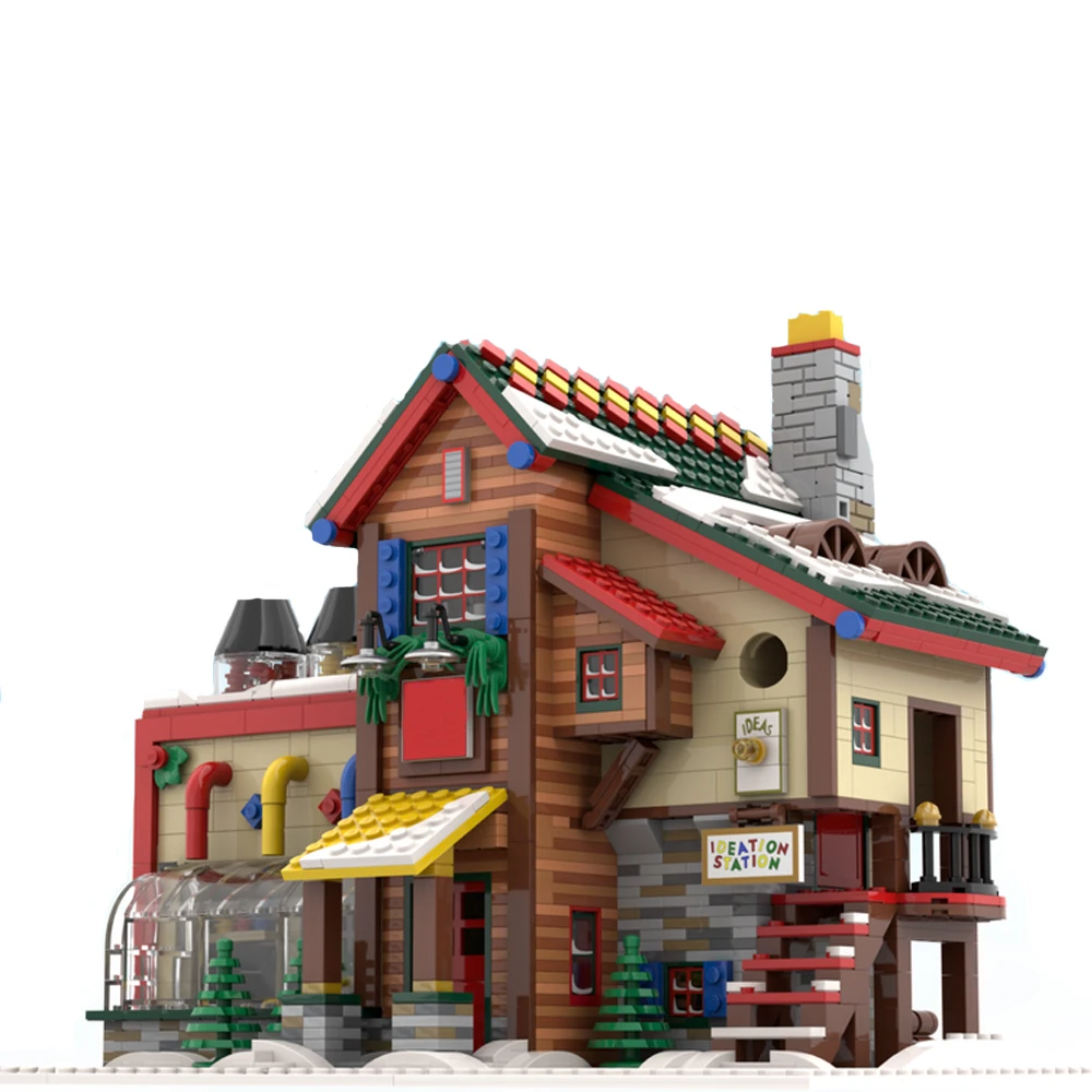 

NEW 2496PCS City Hot Selling Street View Moc Modular Winter Village model creative ideas Child Toy birthday Gift building Blocks