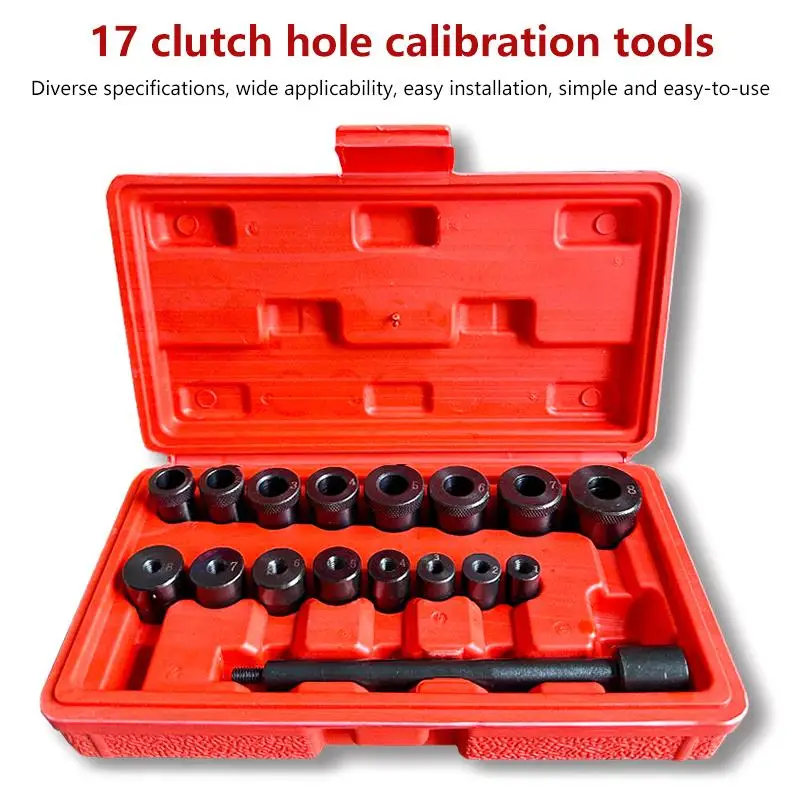 

17PCS Universal Clutch Alignment Tool Kit - Flywheel Hole and Drive Plate Aligner for Automotive Repair