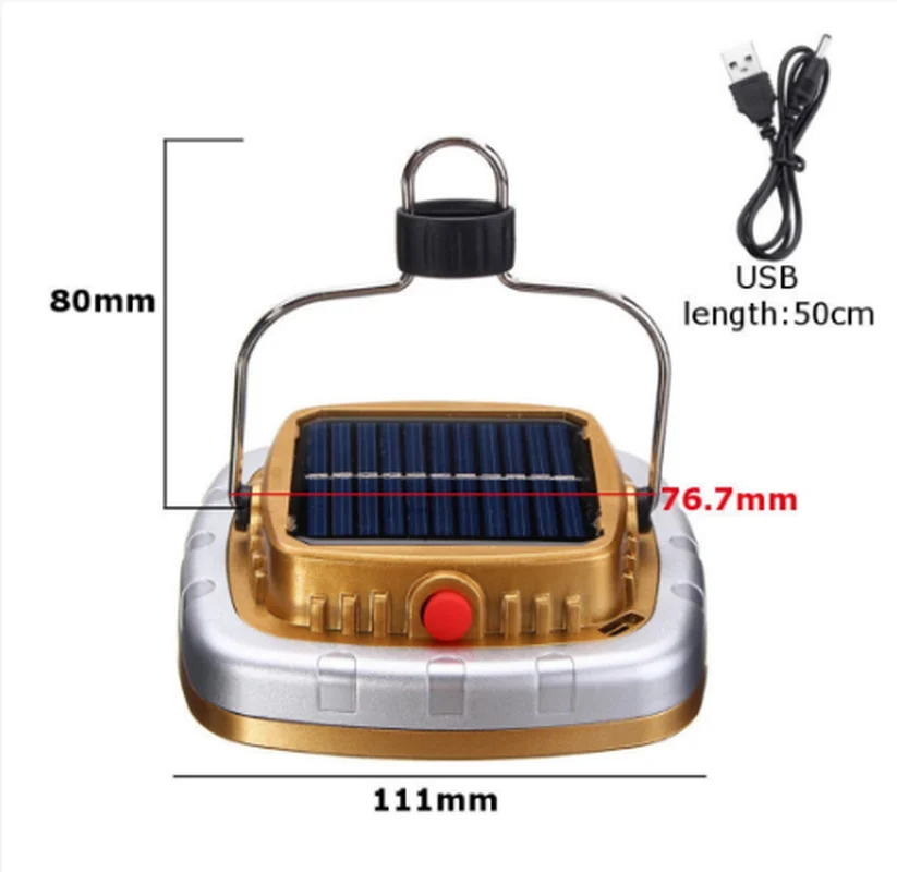 200W Portable COB LED Camping Lantern Rechargeable Light Super Bright Tent Light Outdoor Camping Lamp USB Solar Lamp