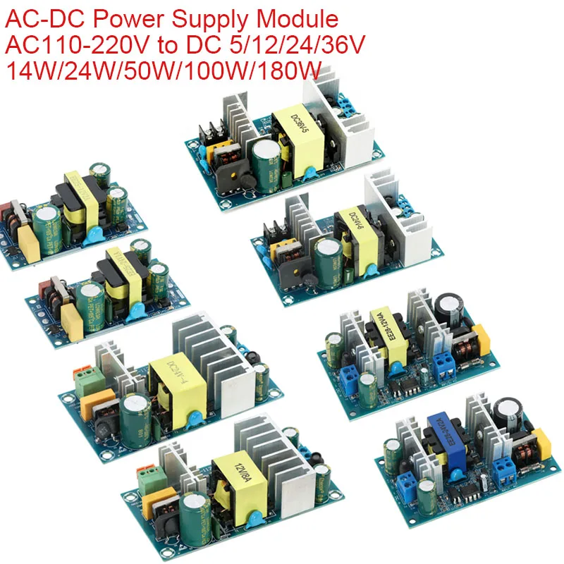 AC100-240V Switching Power Supply Module AC-DC 5V 12V 24V 36V 48V 1A 2A 4A 3A 6A 7A 8A 9A 12.5A Industrial Bare Board
