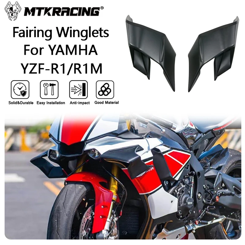 

MTKRACING Deflector For YAMHA YZF-R1/R1M 2015-2023 Motorcycle Front Side Spoiler Fin Trim Cover Winglet Aerodynamic Wing Kit