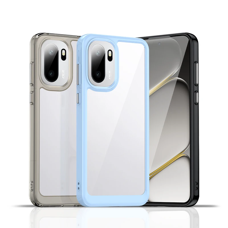 ممتص الصدمات من السيليكون المقاوم للصدمات لهاتف Oneplus ACE 6 مع ممتص الصدمات لغطاء الكمبيوتر الصلب الشفاف لهاتف Oneplus 15R 1+15R #1