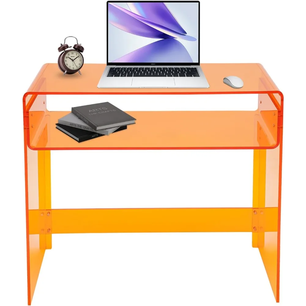 

Acrylic Desk, Laptop Study Table Home Office Console Table Entrance Table, Modern Office Desk for Holding Laptops, Books, and Ot
