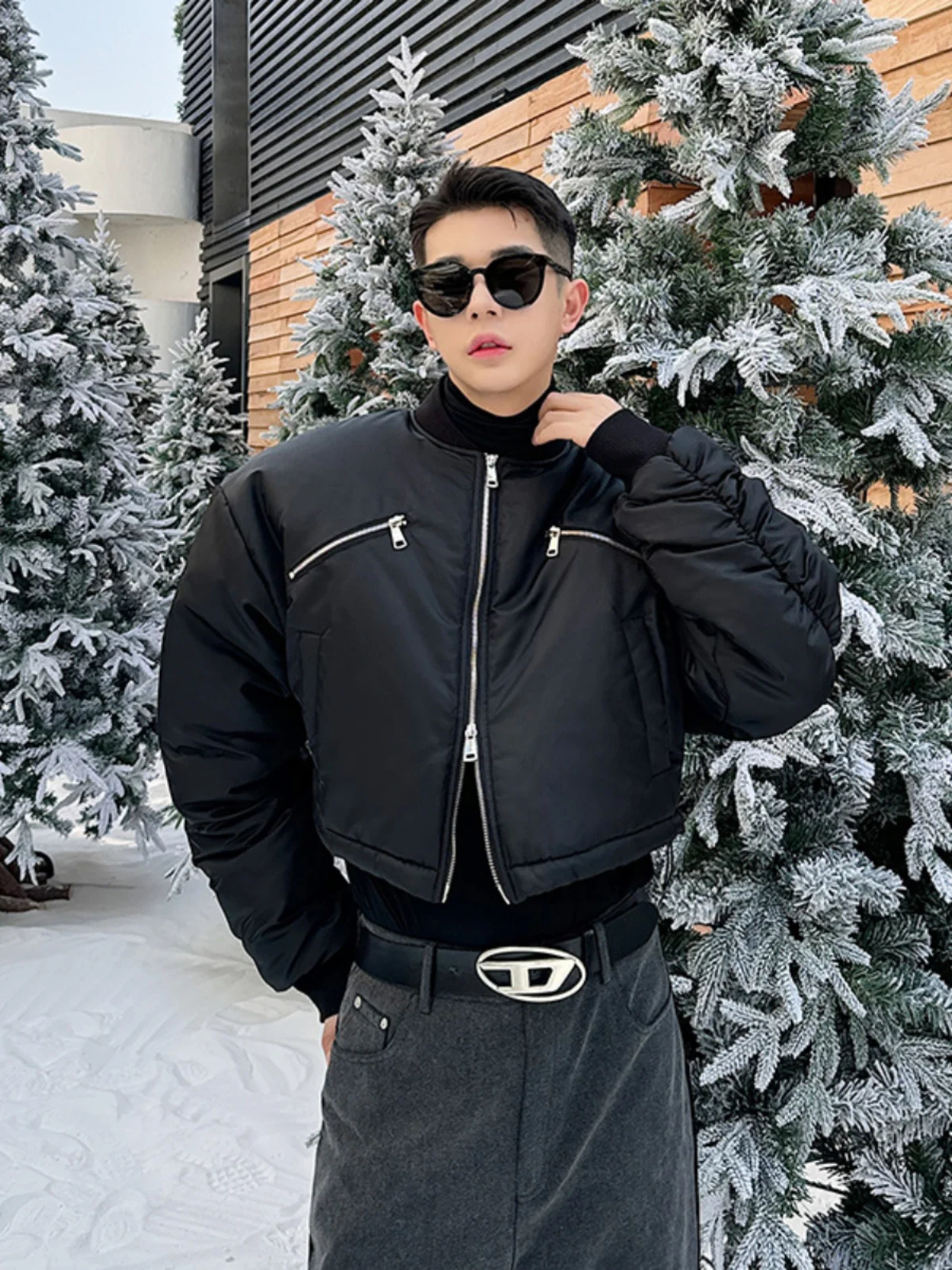 

Бейсбольное джато с застежкой-молнией Thiened, хлопковое пальто, мужское теплое модное молодежное повседневное пальто свободного покроя