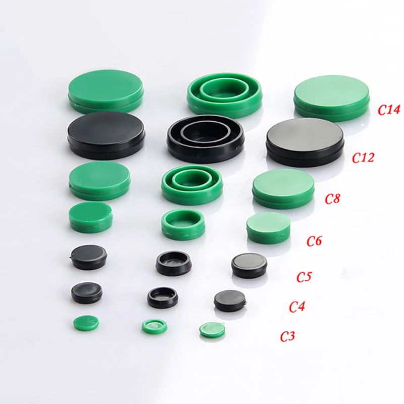 100pcs C3 C4 C5 C6 Nylon Plastic Dust Cover Green Caps Protecto For HGR15 HGR20/30 MGN9 MGN12 MGN15 Linear Rail Guides CNC Par