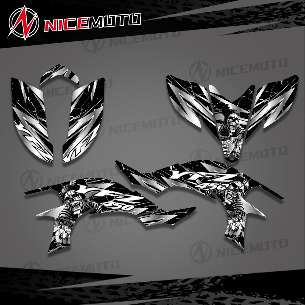 For YAMAHA 2004 2005 2006 2007 2008 YFZ450R ATV  Fairing Graphics Background Decals Sticker Kit Customize