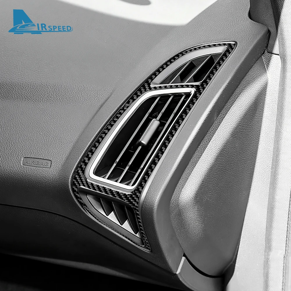 Real Soft Carbon Fiber Sticker For Ford Focus SE RS ST Ecoboost 2012-2015 2016 2017 2018 LHD RHD Car Side of Instrument Outlet