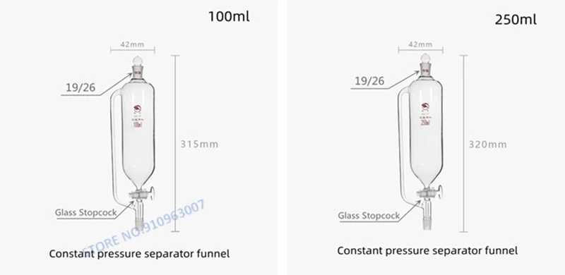 1 Pçs/lote Cilíndrico funil de separação, cilíndrico Graduado funil de separação, funil de separação de pressão Constante