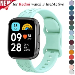 Engraved Silicone Strap for Redmi Watch 3 Lite SmartWatch Band for Xiaomi Redmi Watch 3 Active 22mm Replacement Bracelet Correa