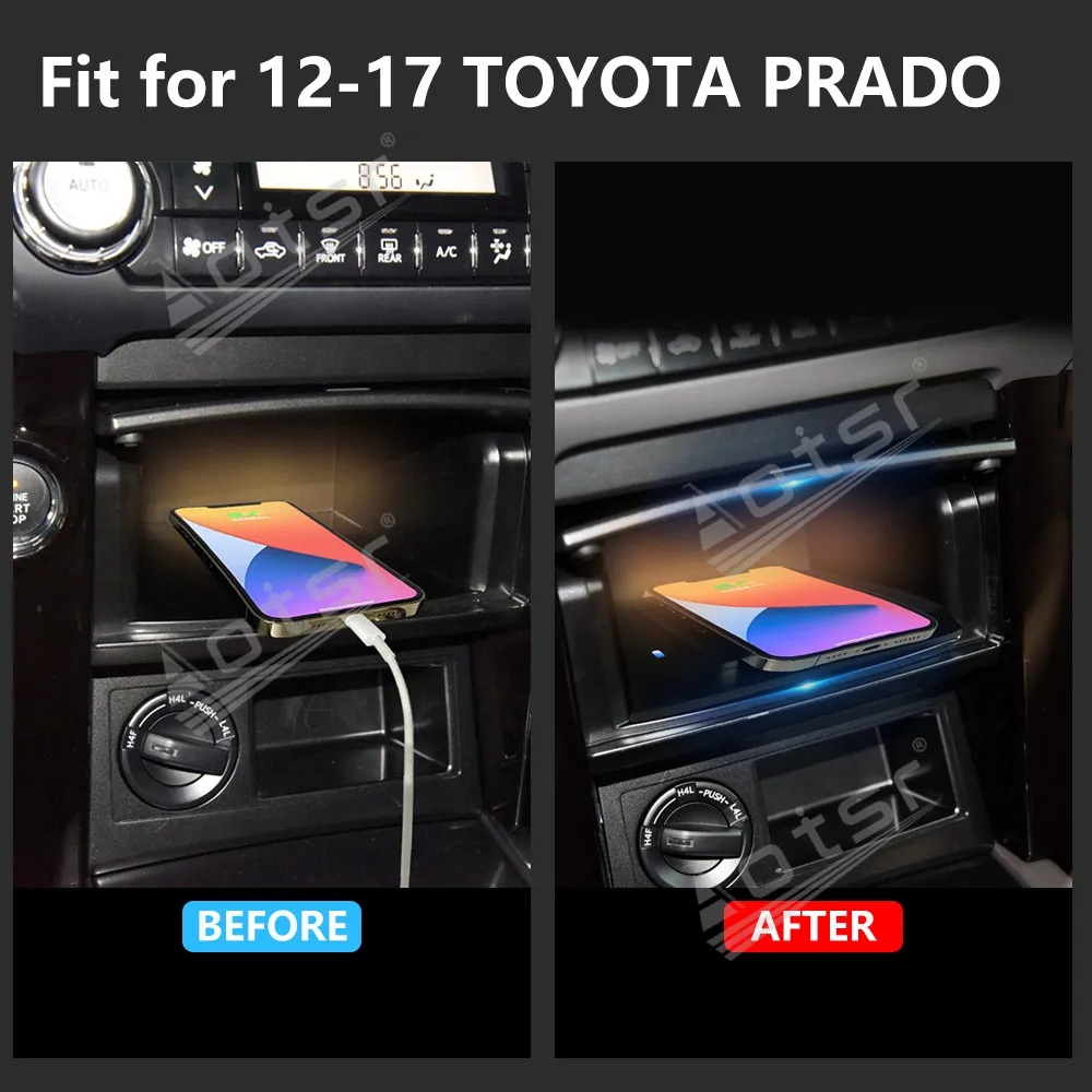 Intelligent Wireless Car Charger For Toyota Prado 2012-2017 Fast Charging Auto Phone Charger Accessory for In-Car Mobile Device