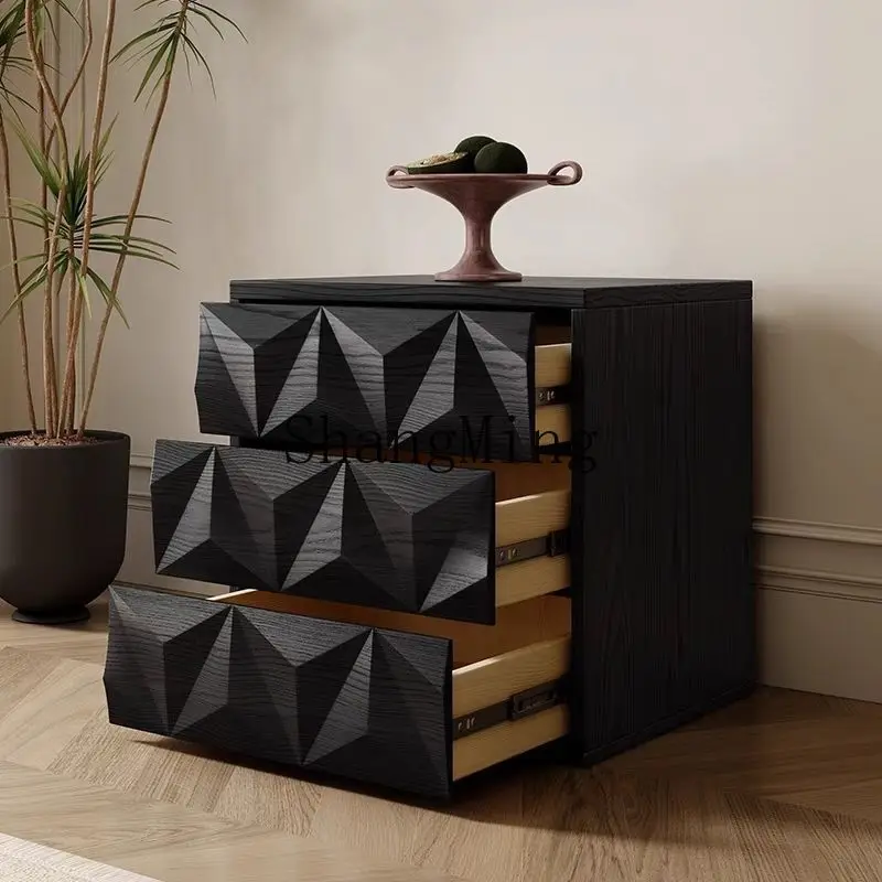 

FG living room bedroom medieval solid wood retro drawer dining side bedside table household TV side cabinet