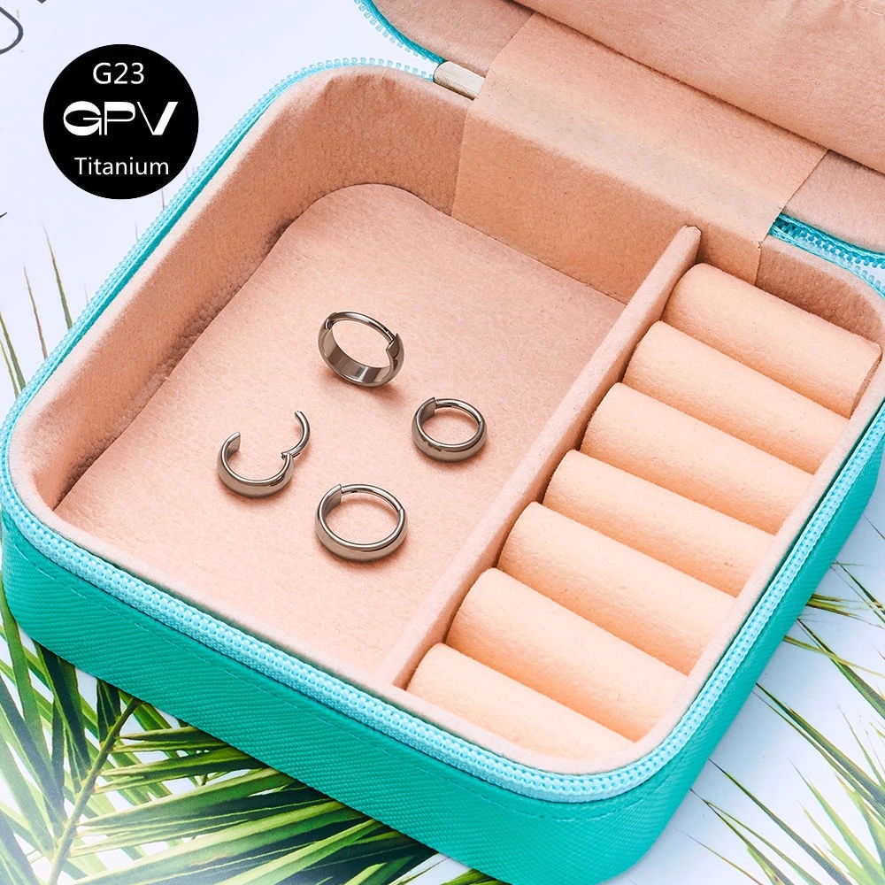 G23 F136 Titan-Ohrringe, kalter Wind, konservierte Farbe, vakuumvergoldet, Herren- und Damen-Ohrringe, perforierter Schmuck – Detail 5