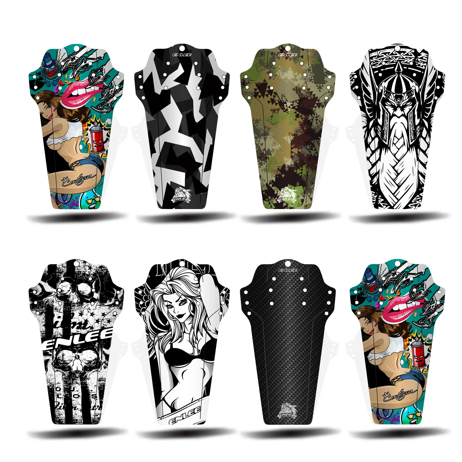 

Mountain Bike Mudguard Carbon Fiber Pattern Colorful DH Downhill Mountain Bike Saddle Universal Mudguard