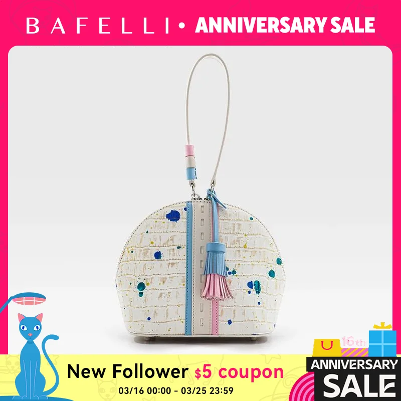 

BAFELLI WOMEN'S NEW BAG ORIGINAL STYLE DESIGNER BRAND LUXURY HANDBAG TRENDING EVENING 2025 FASHION PURSE LEATHER CASUAL COLOR