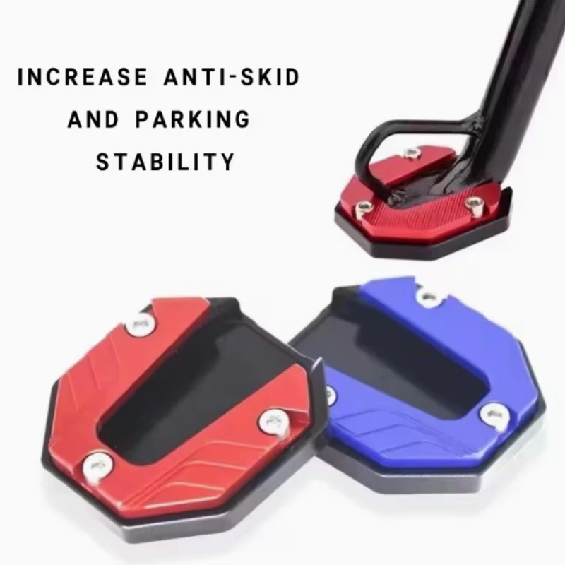 Aluminum Motorcycle Side Stand Pad Universal Enlarger Foot Extension Kickstand Support Plate for Motorbike Modification Parts