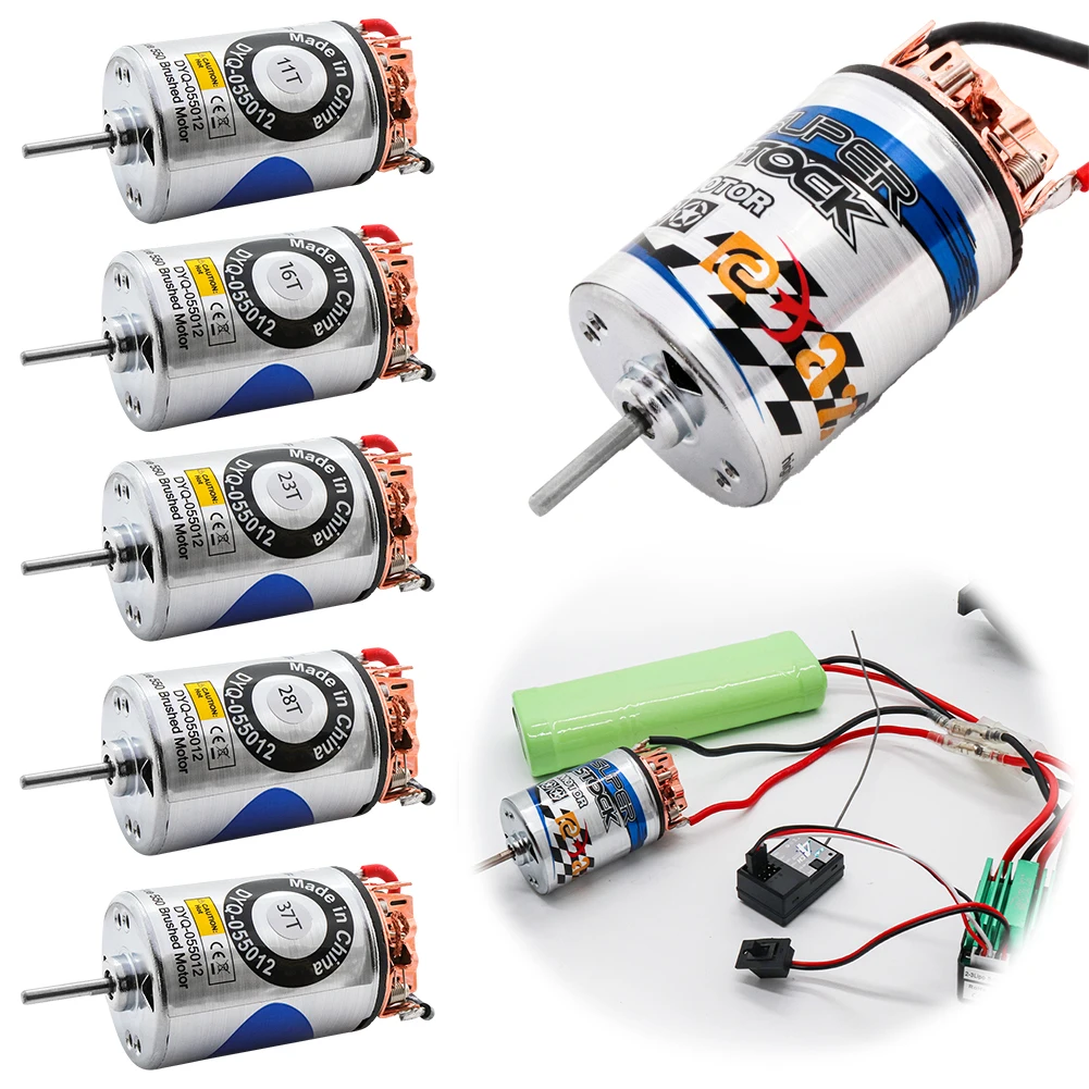 550 Brushed Waterproof Motor RC Motor 11T 16T 23T 28T 37T Brush RC Car RC Electric Motors for 1/10 RC Crawler Car TRX4 TRX6