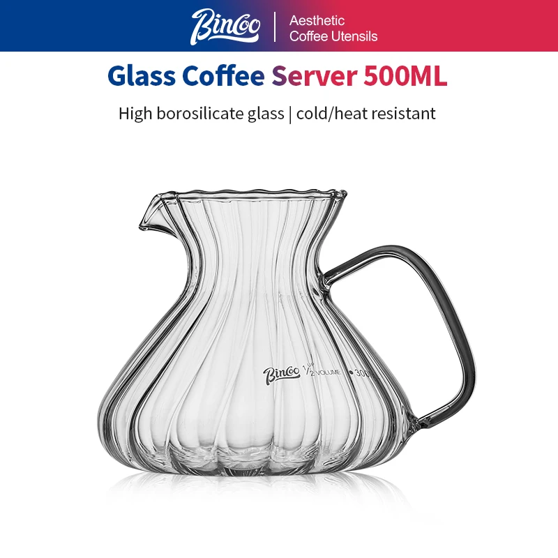 

Bincoo 500ml / 600ml Glass Hand Drip Coffee Pot Carafe Share Pot Pour Over Coffee Server Drip Coffee Pot