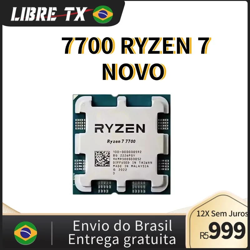 LIBRETX Ryzen 7 7700 Processador CPU AM5 / Placa-mãe B650M Envio Grátis do Brasil
