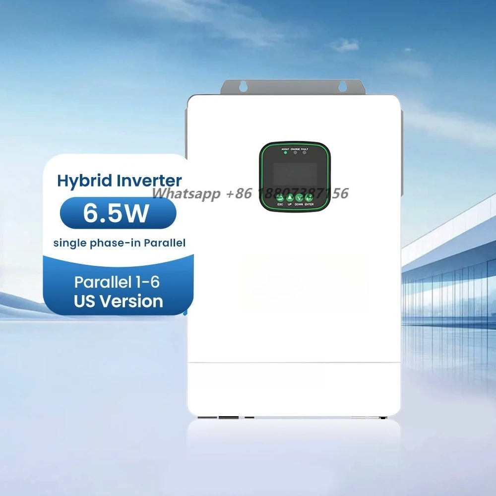 US Standard 6.5KW 48V Hybrid Solar Inverter Single Phase on Off Grid Energy System Inverter