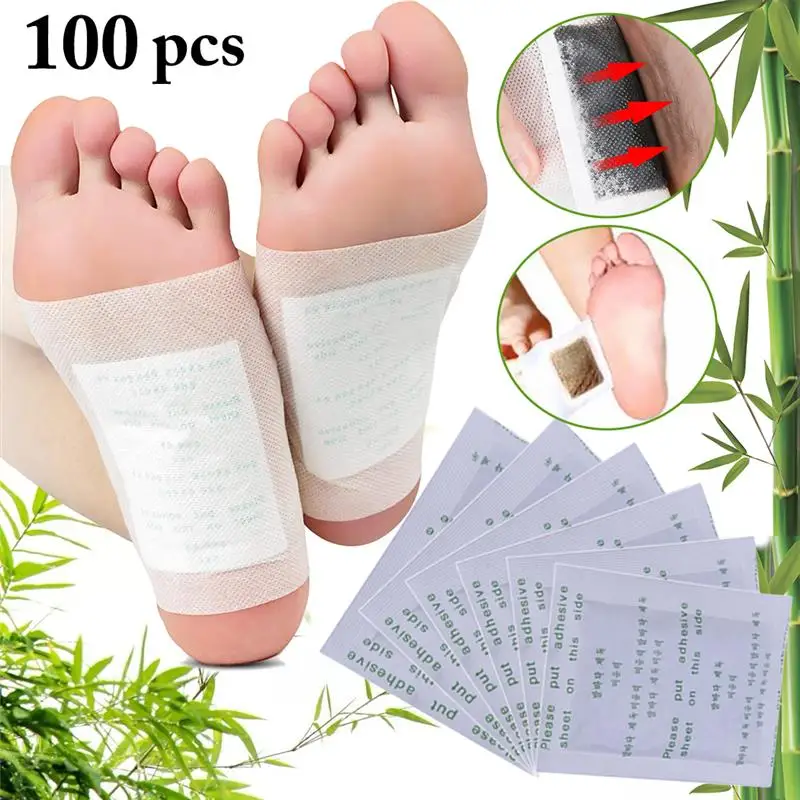 100Pcs Detox Foot Patches Relieve Stress Ginger Cleaning Pad Body Foot Care Promote Circulation Natural Ingredients Toxin-Free ﻿