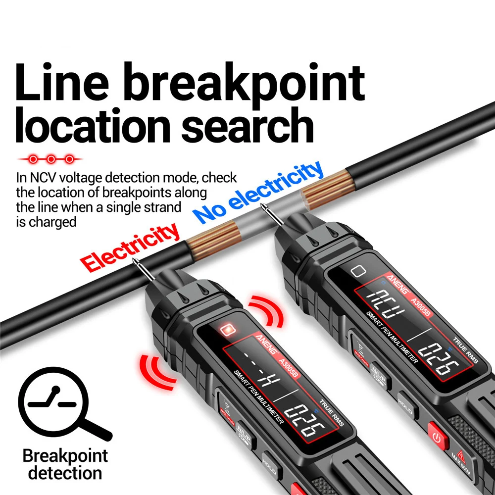 ANENG A3005/A3005A/A3005B Multimeter Electrical Test Pen NCV Voltage Detection LCD Digital Display High Voltage Buzzer Alarm
