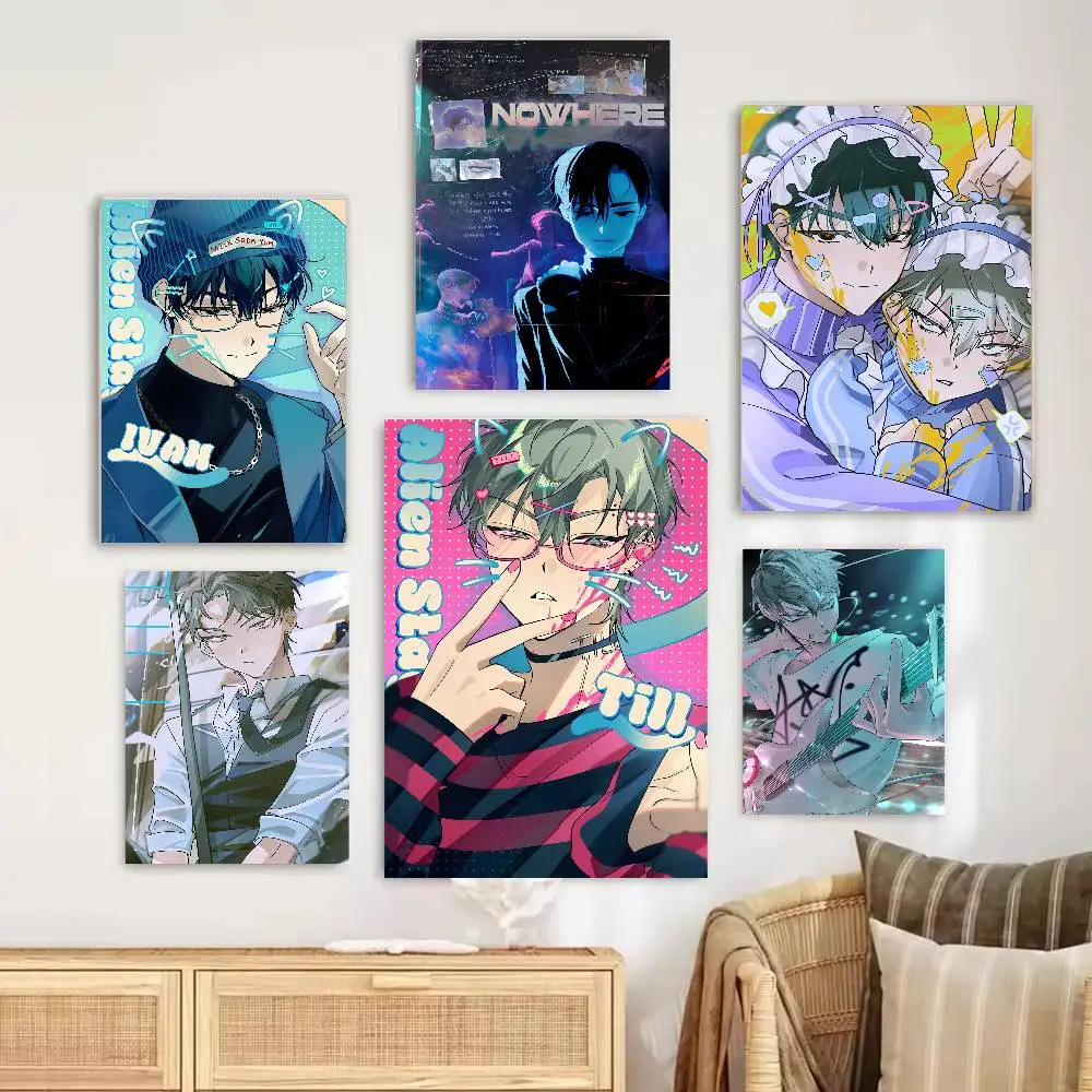 الغريبة المرحلة لوكا المشارك ذاتية اللصق الفن ملصق مضاد للمياه مقهى النوم غرفة جدار ديكور