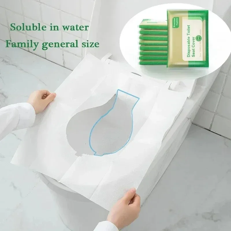 Disposable Toilet Seat Cover Waterproof Non Woven Portable Flushable Travel Biodegradable Camping Hotel Family Polythene Protect