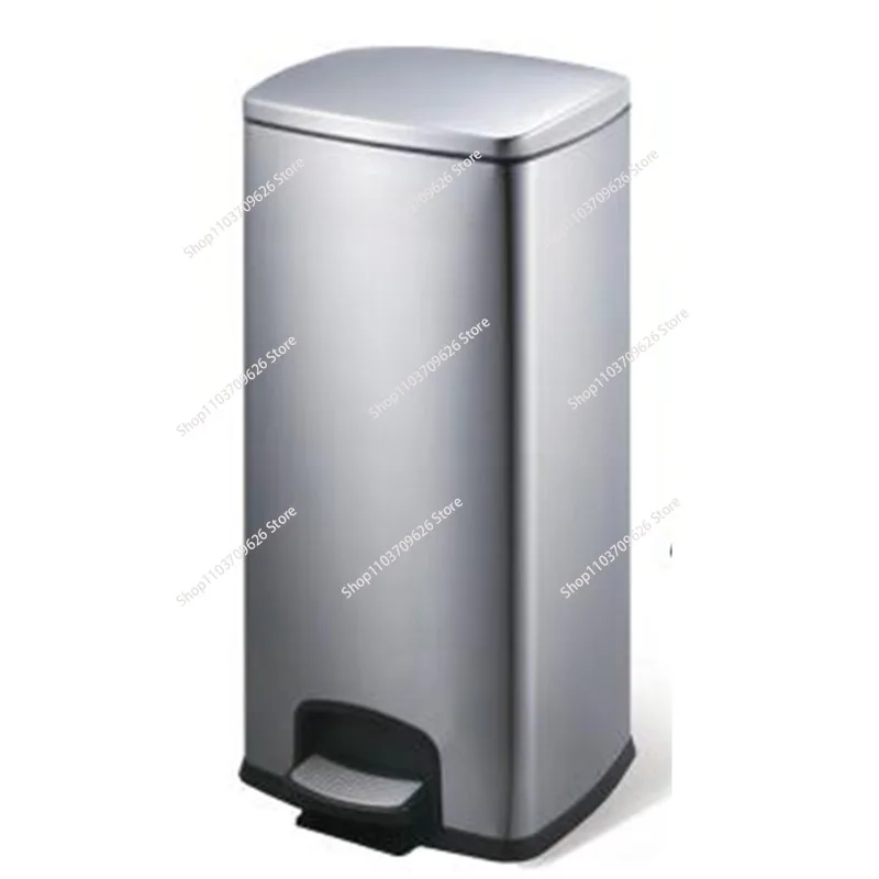 13.2 Gallon Trash Can. Plastic Rectangular Step Kitchen Trash Can, Silver,golden