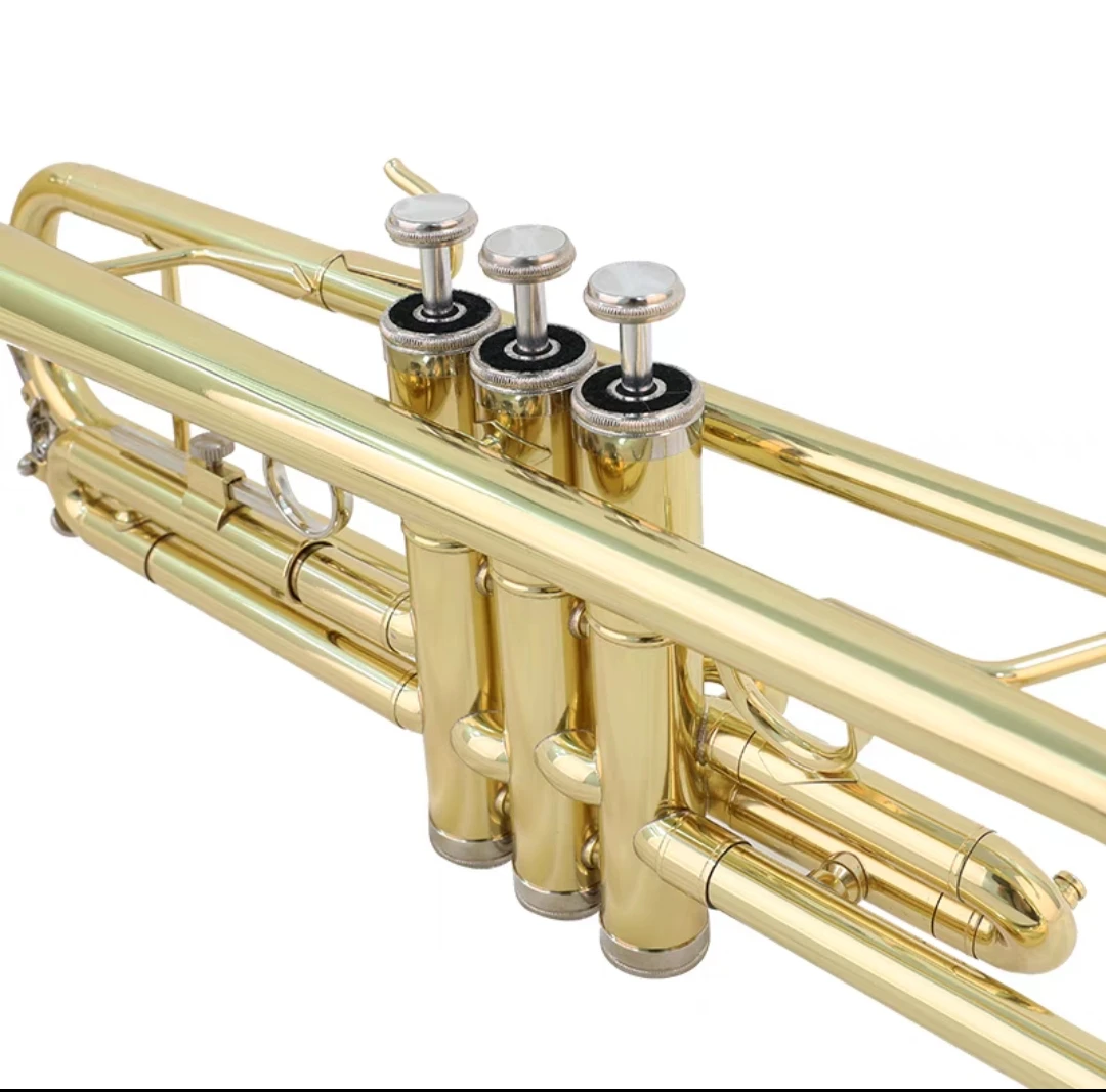 Professional Bb Key Gold Lacquer Trumpet ATR‑100 Brass Wind Musical Instrument With Case Customized Logo Supported