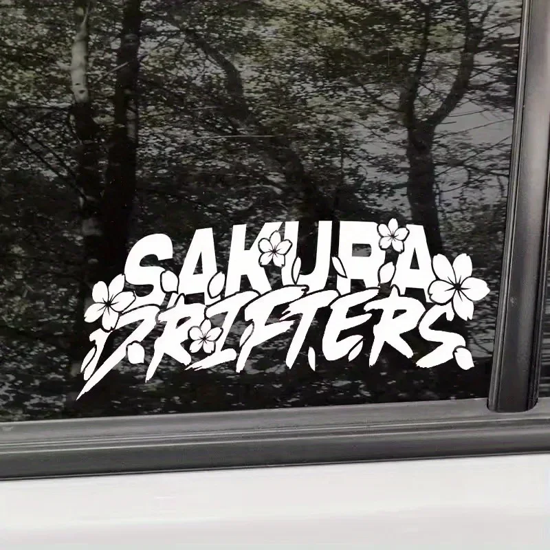 قطعة واحدة "ملصق سيارة JDM Drift Sakura، ملصق بتصميم جرافيتي، ملحق سيارة مميز لعشاق الهادئ، ديكور سيارة جريئة"