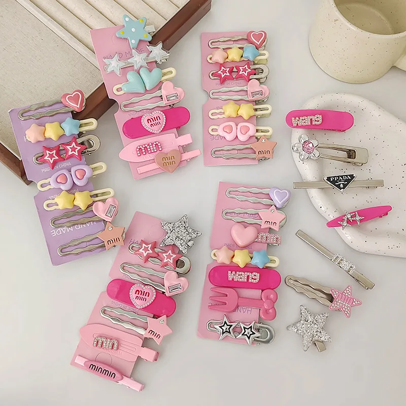 Dopamine Colour, Barbie Style, Duckbill Clip Set, y2k Sweet Hair Clip, Headpiece Bangs Clip, Hairpin