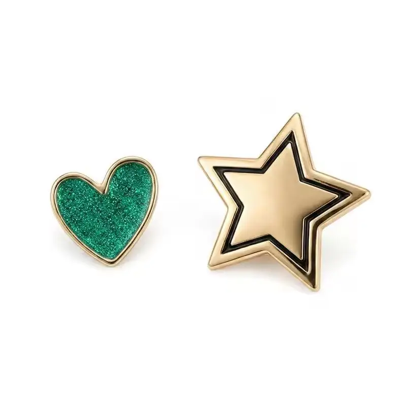 Game The Freak Circus Harlequin Cosplay Pentagram Brooch Heart-shaped Earrings Badge Love Irregular Ear Studs Star  Accessories image 3