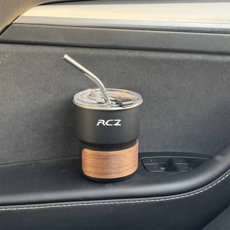 304 Car Stainless Steel Coffee Mug with Lid Anti-Scald Drinks Cup For Peugeot RCZ 206 307 308 3008 207 208 407 508 2008 5008 107