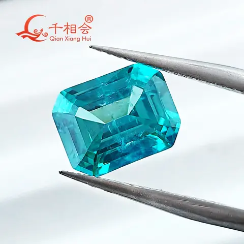 실험실 재배 Paraiba 컬러 에메랄드 모양 Yttrium 알루미늄 가넷, Tsavorite 포함 보석 스톤