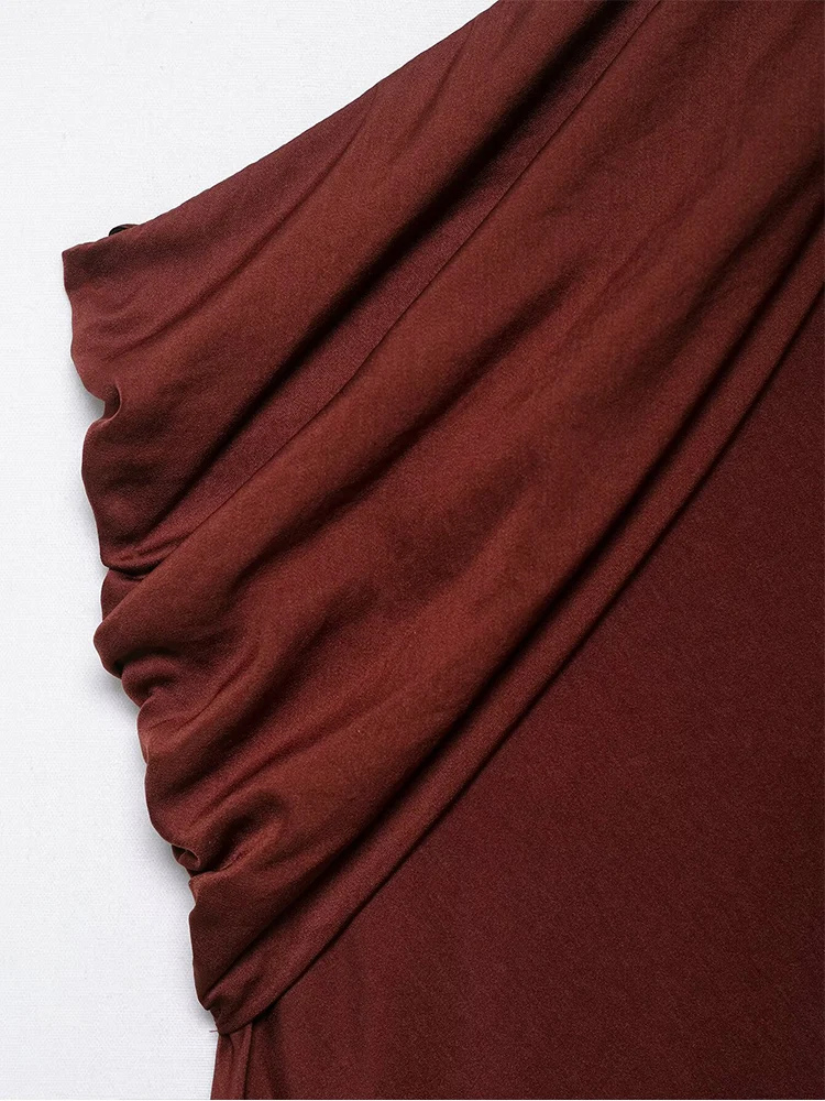 TFMLN Fashion Women's Integrated Scarf Neck Dress Elegant Halter Asymmetric Scarf Collar Sleeveless Evening Dresses Summer New