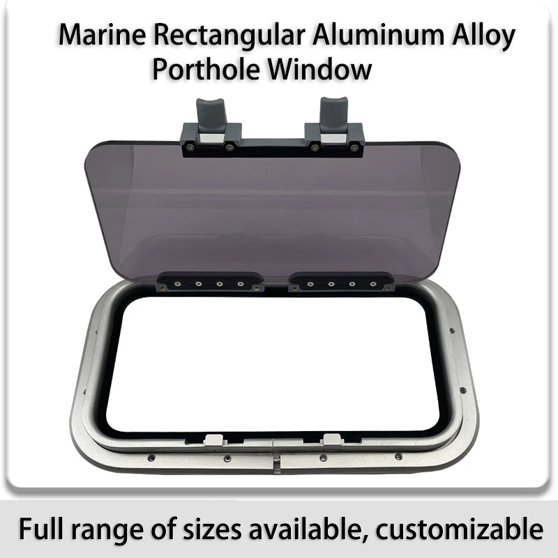 Rectangular Aluminum Alloy Porthole Marine Yacht RV Boat Tempered Glass Window Hatch Accessory Multiple Sizes for Camper Van