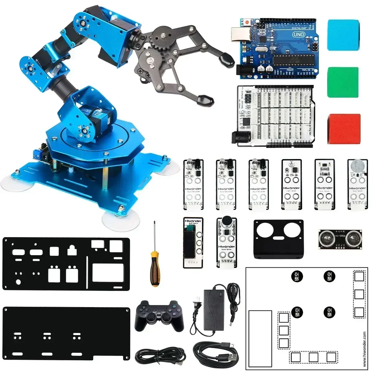 NewNew in stock Hiwonder XArmUno Robotic Arm with Arrduino Secondary Development Sensor Kit STEAM Education Equipment