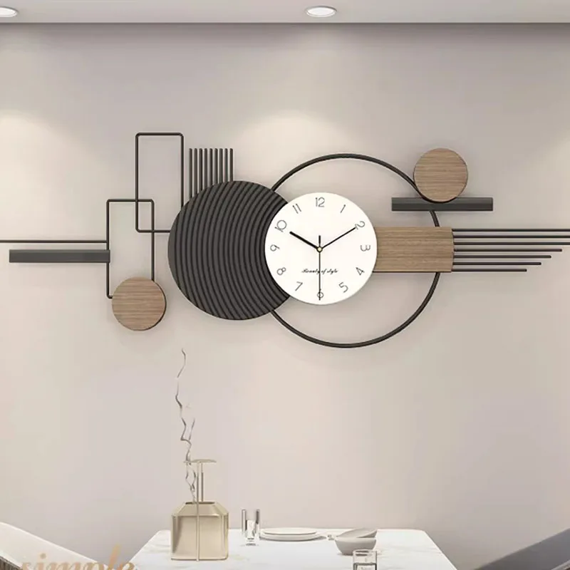 Cichy duży zegar ścienny Nowoczesny drewniany minimalistyczny akrylowy zegar ścienny do sypialni Pokój dzienny Bateria Orologio Da Parete Home Decor