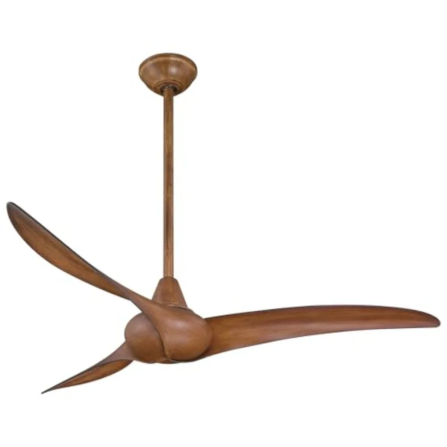 

Ceiling fan for indoor use, wood material, distressed koa color, remote control included