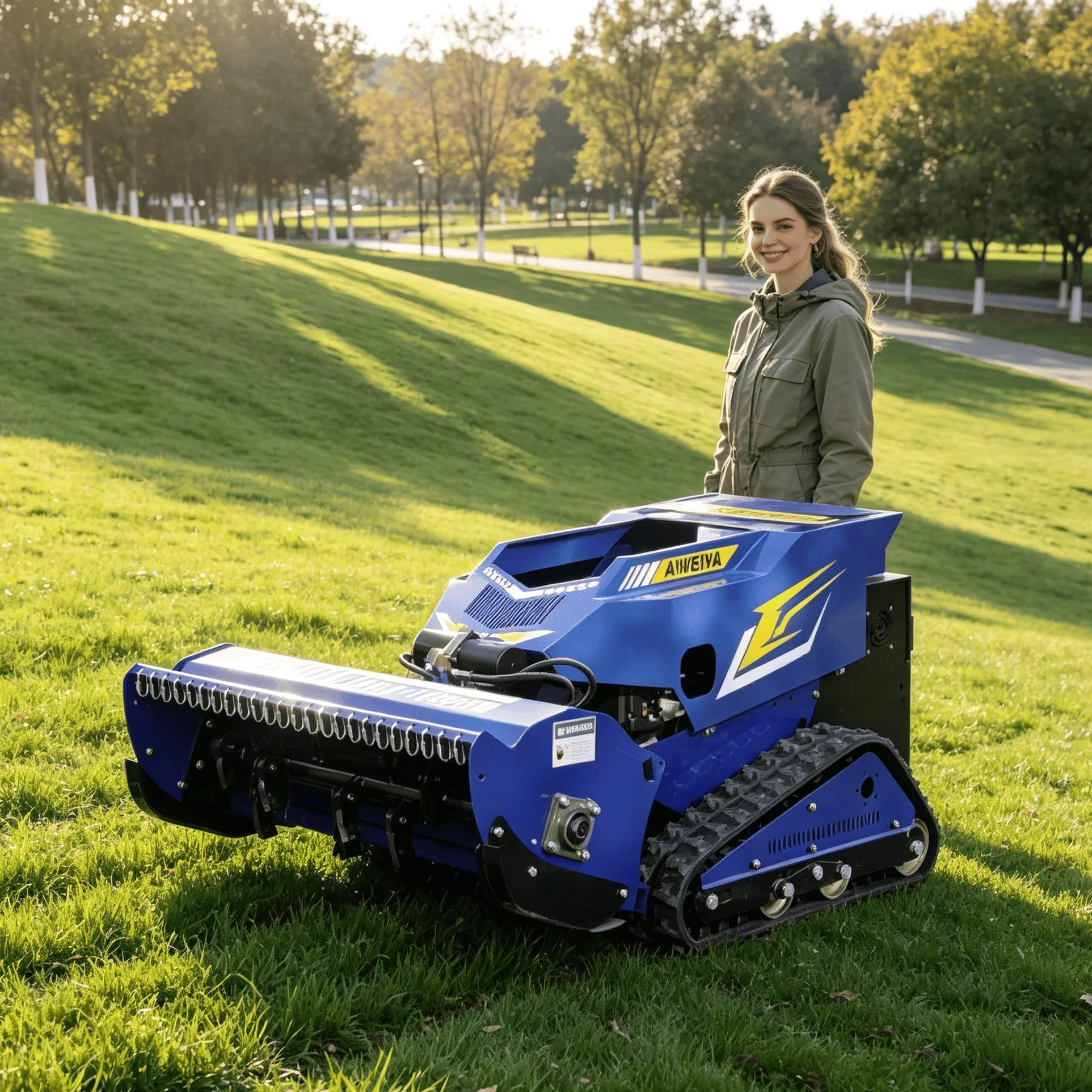 Customized Cordless Automatic Remote-Control Lawn Mower Rechargeable Robot Mower for Household Lawn autonomous lawn mower