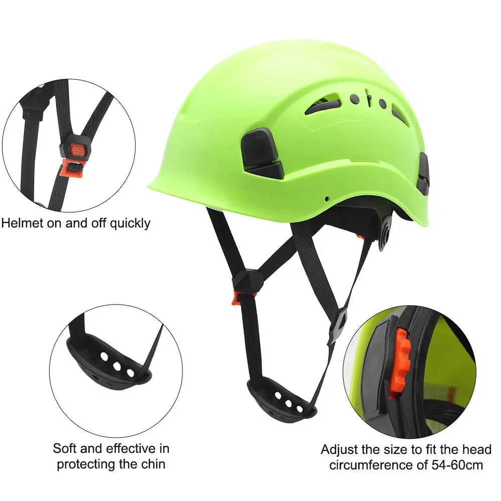 Safety Helmets Visor ABS Construction Hard Hat Goggles Protective Outdoor Riding Climing Safety Working Big Vents Hat Caps