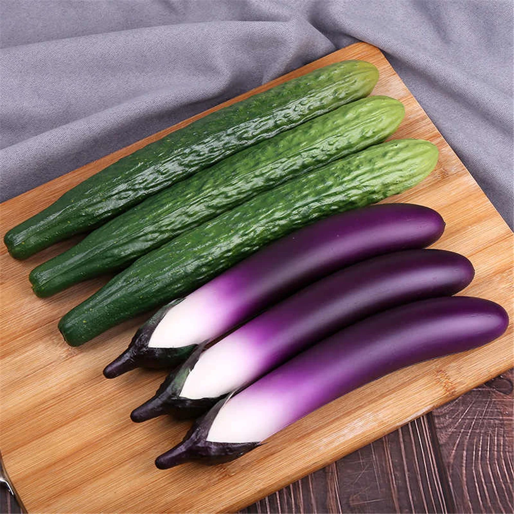 

vegetables fake Eggplant Kitchen hotel restaurant shop Kitchen cabinet decoration artificial Cucumber simulation vegetables