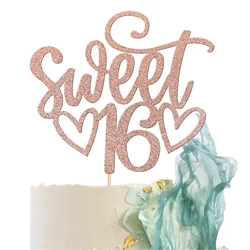 1 pC sparkling 16th birthday cake topper - unique cake decoration suitable for sweet celebration of 16th birthday parties